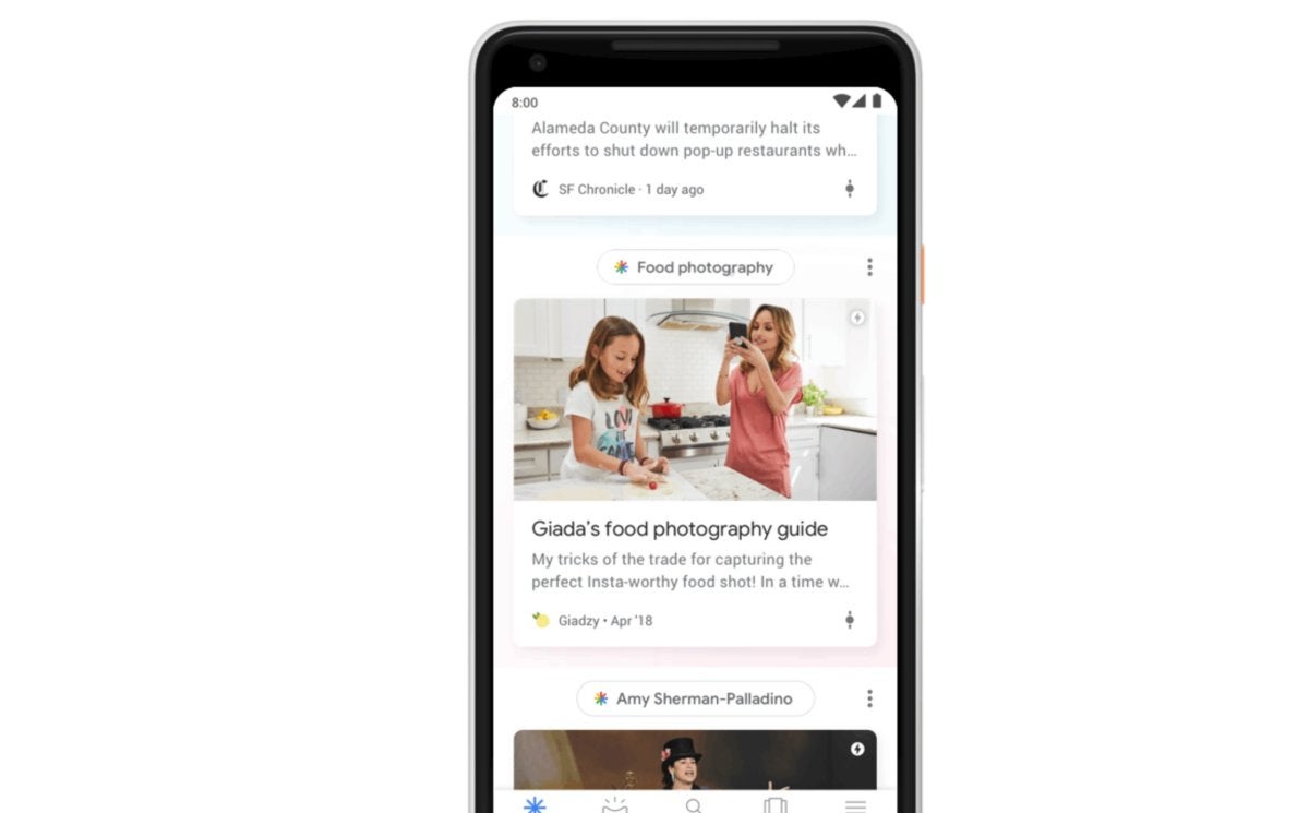 Google предлагает что-то похожее: свой канал, доступный, нажав на поле поиска в телефоне Android